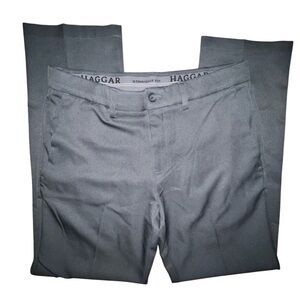 Haggar Men's Straight Fit Dress Pants - 34x32 - Gray